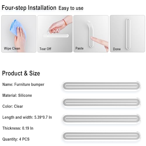 Apkuleep XL-1 Door Slam Stopper, Quiet Clear Bumpers For Interior Doors, Soft Door Closer thumb #6