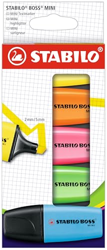Marcador fluorescente mini STABILO BOSS MINI - Estuche con 5 colores