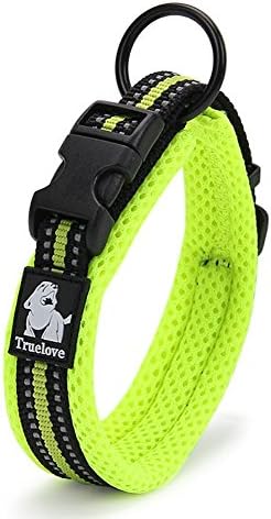 Vivi Bear Dog Collar and Lead Set Padded Soft Breathable Mesh Dog Collar With 3M Night Reflective Stripes Adjustable Collar For Small/Medium/Large Dogs, Pack with 0.6" Wide 44" Long Same Color Lead