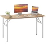 AuraCraft Tavolo pieghevole, scrivania per computer, scrivania piccola, tavolo pieghevole, tavolino da ufficio, in legno (rovere bianco, 120 x 60 cm)