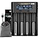 Produktbild Universal 18650 Akku Ladegerät, Schnellladefunktion mit LCD-Display, 4-Slot Smart Battery Charger für 3,7 V Lithium Akku und 1,2 V NI-Mh/NI-Cd AA AAA Akku