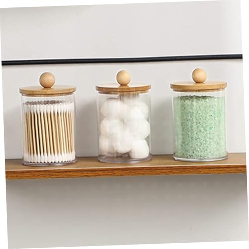 MINAOLULUS 3個 透明コッパッドホルダー 蓋付き化粧収納ボックス 綿棒ケース 小物整理用 オーガナイザー メイクアップ収納用品