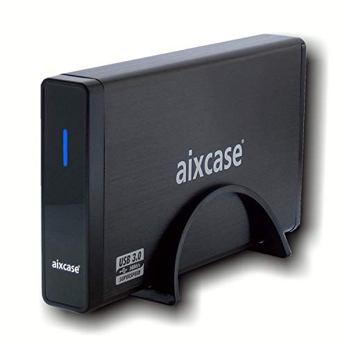 Caja externa SATA USB 3.0 3.5'' Aixcase Aluminio Negro miniatura 1
