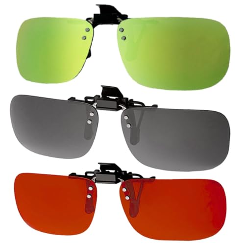 Image of POLARS DESIGN Clip On Flip Up Polarized Len Sunglasses Over Prescription Myopia Eyeglasses