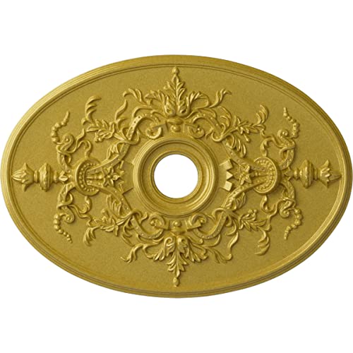 Ekena Millwork CM21X30ALRGS Alexa Ceiling Medallion, Rich Gold