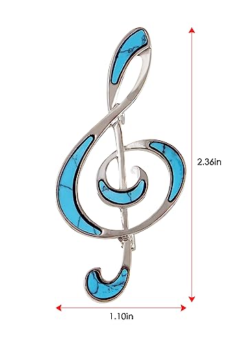 Image of Alilang Silvery Tone Abalone Shell Music Note Brooch Pin & Pendant Simple Accessories for Party Banquet New Years