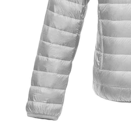 Veste matelassée légère et imperméable au design argenté avec col montant