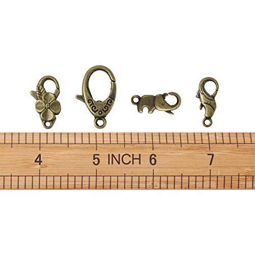 Kissitty 30Pcs Tibetan Bronze 15 Style Large Lobster Claw Clasps 23~30Mm Jewelry Bracelet Necklace Keychain Making End Clasps #TOP5