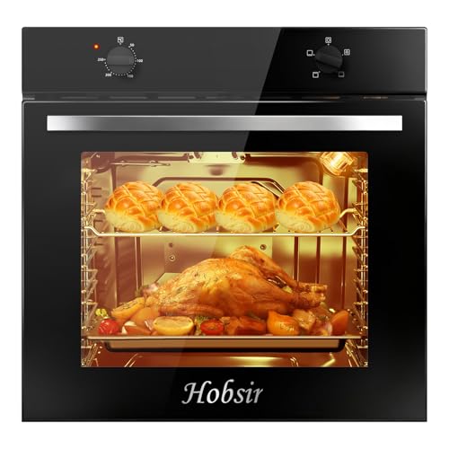 Hobsir Four électrique Encastré, 60cm Four, Grande Capacité 60L, 9 Fonctions de Cuisson, Convection 250°C, 120-Min Minuterie, Four Encastrable 2.2kW,...
