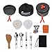 Bisgear 16pcs Camping Cookware Backpacking Stove Mess Kit – Camping Cooking Set - Camping Pots and Pans Set - Camping Accessories Equipment - Backpacking Supplies Survival Gear
