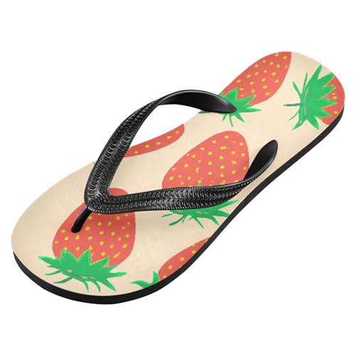 Burbuja Strawberries Fruit Flip Flops for Women Men, Soft Thong Sandals Rubber Slippers for Pool Beach Essentials2