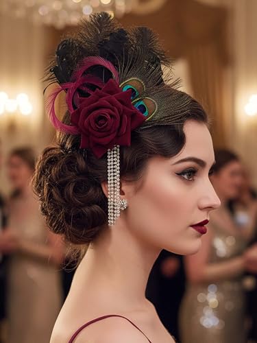 Accesorio de Plumas Vintage Pinza para Cabello miniatura 4