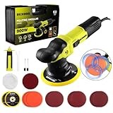 Desoon Politriz Roto Orbital Profissional 900W 220V Elétrica Lixadeira Polidor 5500rpm 150MM Polir Lixar Carro Azulejo Madeira Com Acessórios