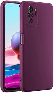 Back Cover Case Compatible with Redmi Note 10 4G / Note 10S Soft Silicone Gel Rubber Shockproof Matte Finish Inner Cloth Lining with Camera Protection (Purple)