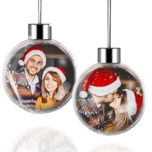 witfox Bola de Navidad Personalizada con Foto -Decoración Navidad de 2024, Adornos Navidad Personalizados, Familiares, Pareja y Amigos