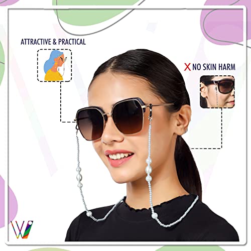 Image of Unisex Specs Holder Hook & Loop Anit Slip Eyewear Lanyard Beads Strap Chain