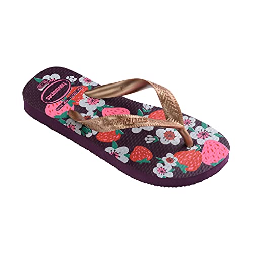 Chinelo Flores, Havaianas, Meninas, Berinjela/Rose Gold, 31/32