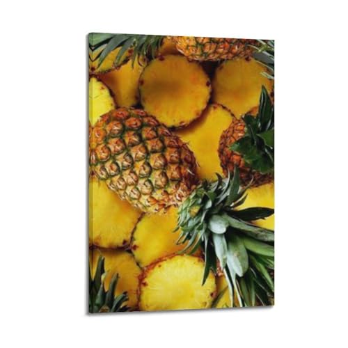 Poster mural fruits ananas en vol ZHOUKEG 40x60cm tableau suspendu