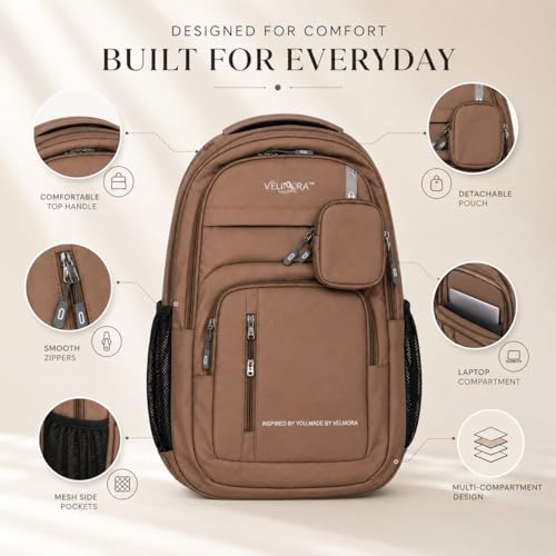 Image of MBW Korean Style Water Resistant 35L Laptop Backpack for Men & Women | Polyester Multi Compartments Bag with Side Pockets & Accessory Pouch | Travel Backpack for Office, College and School