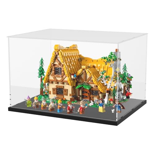 Image of Choowin Acrylic Display Case for Lego Hogwarts Castle 76419 for Lego Himeji Castle 21060, Thickened Clear Acrylic Display Cases for Collectibles, Assemble Dustproof Display Box with Door, Black