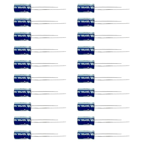 B BESTHOT - LTEC Lot de 20 capaciteurs électroniques en aluminium 25 V 100 uF 6,3 x 11 mm, capaciteurs 25 V, 100 uF