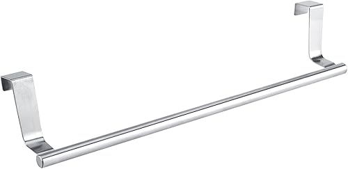 Miniatura 9 de Toallero curvado de acero sobre la puerta, colgador para armario o armario, toallero para gabinete para cocina, baño, sostiene toallas de