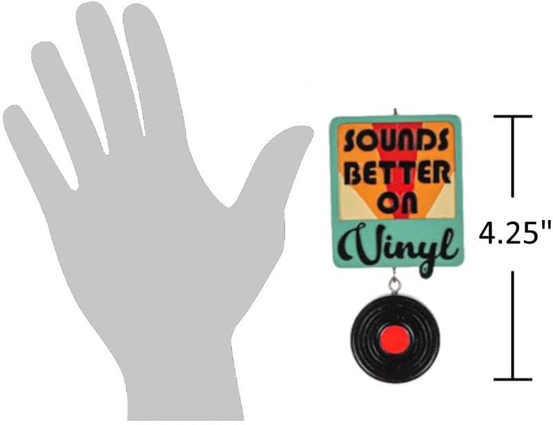 Miniatura 3 de The Bridge Collection Sounds Better on Vinyl Record Ornament  Adorno de vinilo retro de 4.25 pulgadas  Decoración navideña temática musical