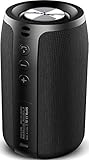 ♫【Unerreichte Spielzeit】Genießen Sie bis zu 12 Stunden Spielzeit. Play/Pause Titelwiedergabe, Skip Titel, Lautstärke, Anrufannahme. Sie können den mobiler bluetooth lautsprecher auch als Powerbank verwenden, laden Sie Ihr Handy sofort in Notfallzeit.