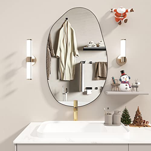 Conguiliao Irregular Wall Mirror, Asymmetrical Mirror, Large Bathroom Mirror, Uniqe Vanity Mirror, Modern Dressing Mirror Decorative For Entryway Living Room Bedroom, 33.5'' X 20.5'' #TOP1