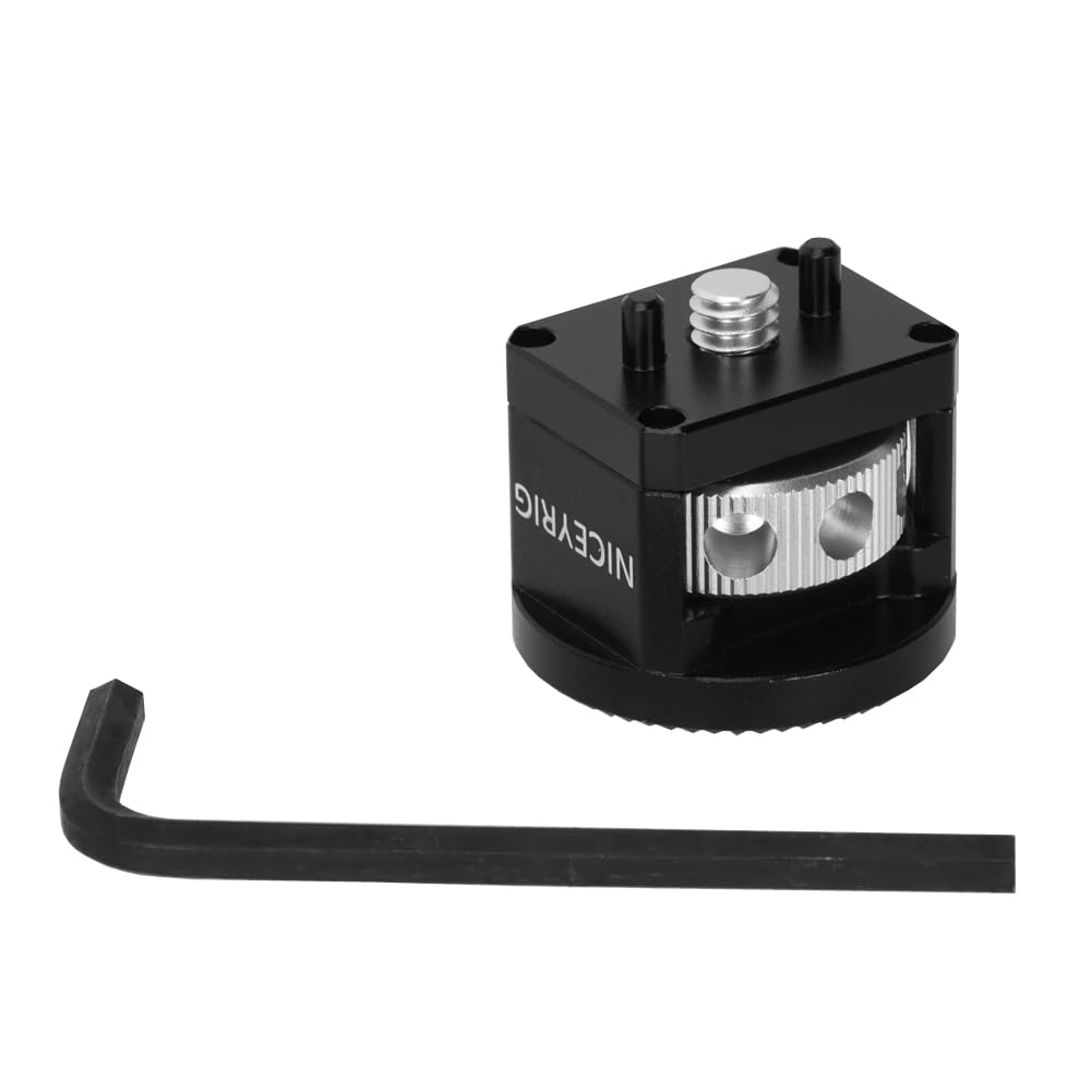 NICEYRIG Rosette Mount Adapter for 1/4’’ Locating Pin Mount, Compatible with ARRI Rosette Wooden Handle and Rosette Extension Accessories - 605