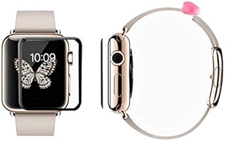 شاشة حماية من الزجاج المقوى بتغطية كاملة ثلاثية الابعاد لساعة ابل سلسلة 4 مقاس 44 ملم، أحمر