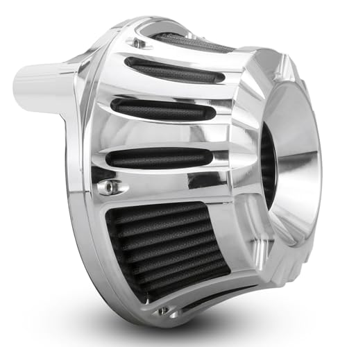 Image of For harley air cleaner filter Touring street glide road king electra tri trike Dyna Sportster XL 883 1200 Softail air intake (Deep style -Chromed, D-For M8 Touring /Softail 2018-UP)