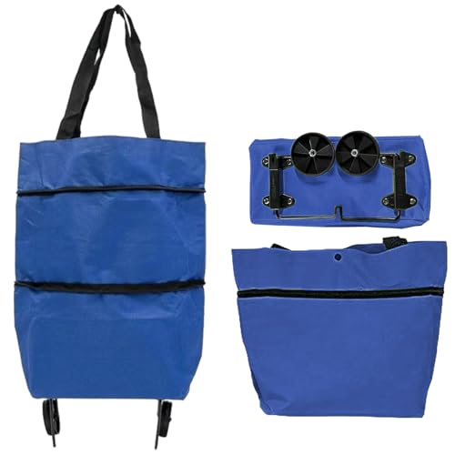 Bolsa de compras con ruedas, bolsa plegable reutilizable para comestibles, bolsa organizadora resistente para camping, deportes, vacaciones, pícnics y desplazamientos