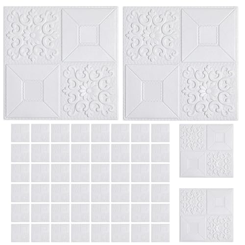 Paneles de Pared 3D 35 x 35 cm de ladrillo con 50 paneles de espuma autoadhesiva impermeable