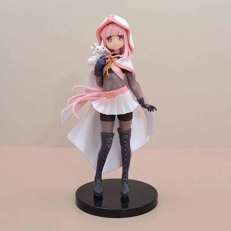 Image of Magical Girl Iroha Tamaki Anime Action Figure 22cm || Standing Cute Witch Girl Iroha with Pink Hood & White Cat Anime Figure for Home, Desk & Table Decor | Gift for Friends & Anime Fans