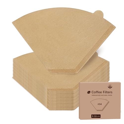 houlishu Cone Coffee Filters 200 Count, Unbleached Natural Paper, Disposable for Pour Over Drip Coffee Makers (#4)