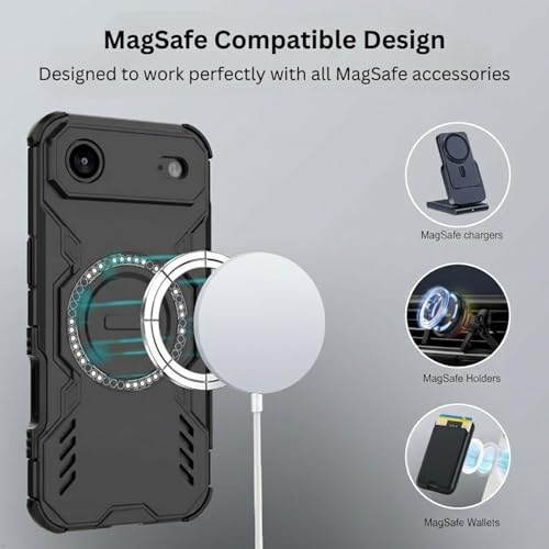 Image of ShieldTech Back Cover Case for Apple iPhone Air (17 Air) | 360 Protection Mobile Phone Case Mag-Safe | Camera Protection | i Phone Air Back Cover | iPhoneAir - Black TPU+PC