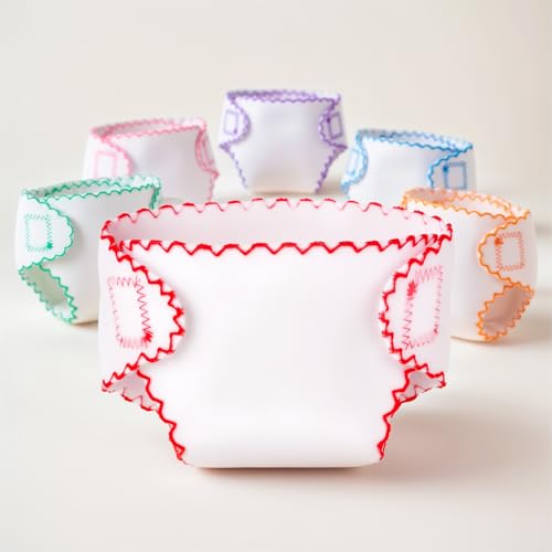 BABESIDE 6 Pcs Baby Doll Diapers for 12-15 Inch Dolls, Reusa