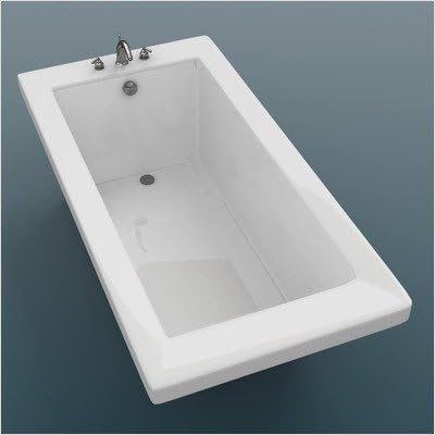 rainGuadeloupe 32 x 66 x 23" Rectangular Soaking Bathtub Color: Bone, Options: 4" Lip