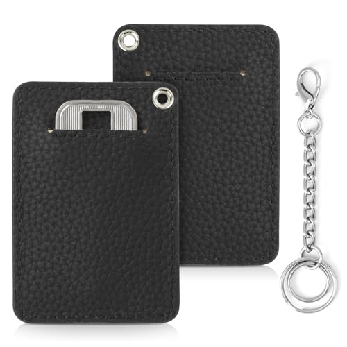 [VEISEN] キーカバー 財布に入るカード型キーケース 予備キー保管 キーリング付き 鍵カバー メンズ レディース key case 一体型 便利 （ブラック）