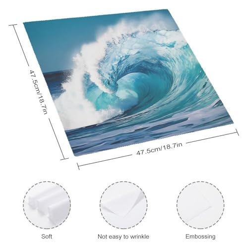 Servilletas de tela estampadas Ocean Wave, cuadradas miniatura 2