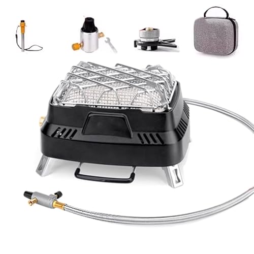 Calentador Estufa De Terraza 3500 W Cuerpo De Aleación De Aluminio Con Panel Cerámico Potencia Ajustable Radiador Eléctrico for Exterior E Interior(Black)