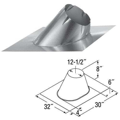 DuraVent10DT-F6 DuraTech Model 99149 0/12-6/12 Adjustable Roof Flashing, 10" Size