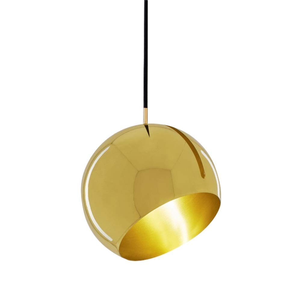 Lustre en métal minimaliste E27 plafonnier rotatif pour salle à manger or