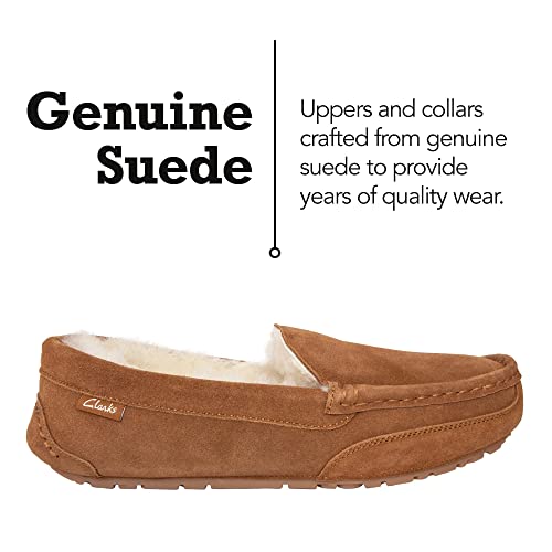 Clarks Shearling Moccasin House Slippers For Men - Indoor/Outdoor Gift For Him Tan 10 #TOP1