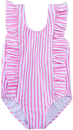 RAISEVERN Baby Girls Swimsuit Ruffles Bathing Suits Cute Beach Sport Swimming Backless Summer One Piece Swimwear 2-7 Years