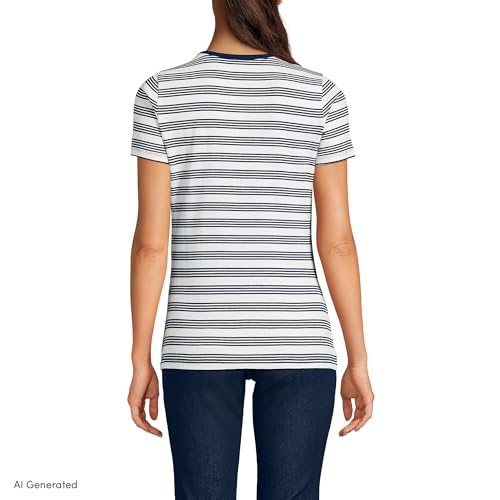 Image of Lands' End Women's Cotton Rib Knit T-Shirt