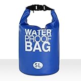 Bolsa Impermeável Saco Estanque 2/5/10/15/20/30L para Camping, Pesca, Caiaque, Praia e Natação – Dry Bag à Prova d’Água(Azul escuro)