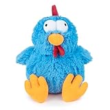 Best Pet Supplies Mrs. Cluck Interactive Squeaky Plush Toy for Small and Medium Breed Puppies or Dogs – Mrs. Cluck (Blue)