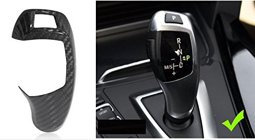 Eppar New Carbon Fiber Shift Knob Cover 1PC for BMW 4 Series Gran Coupe F36 2014-2018 420i 428i 435i (Shift Knob Cover 1PC A-Style)